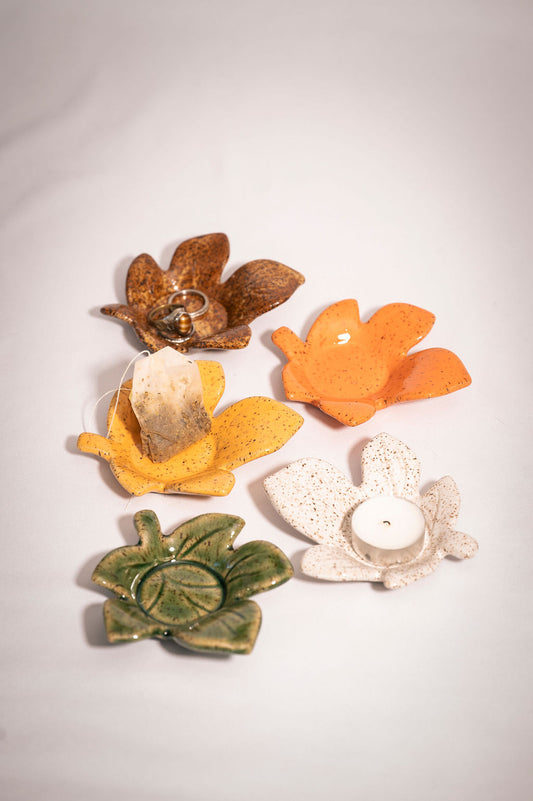 Small Ceramic Leaf Trinket Dish
