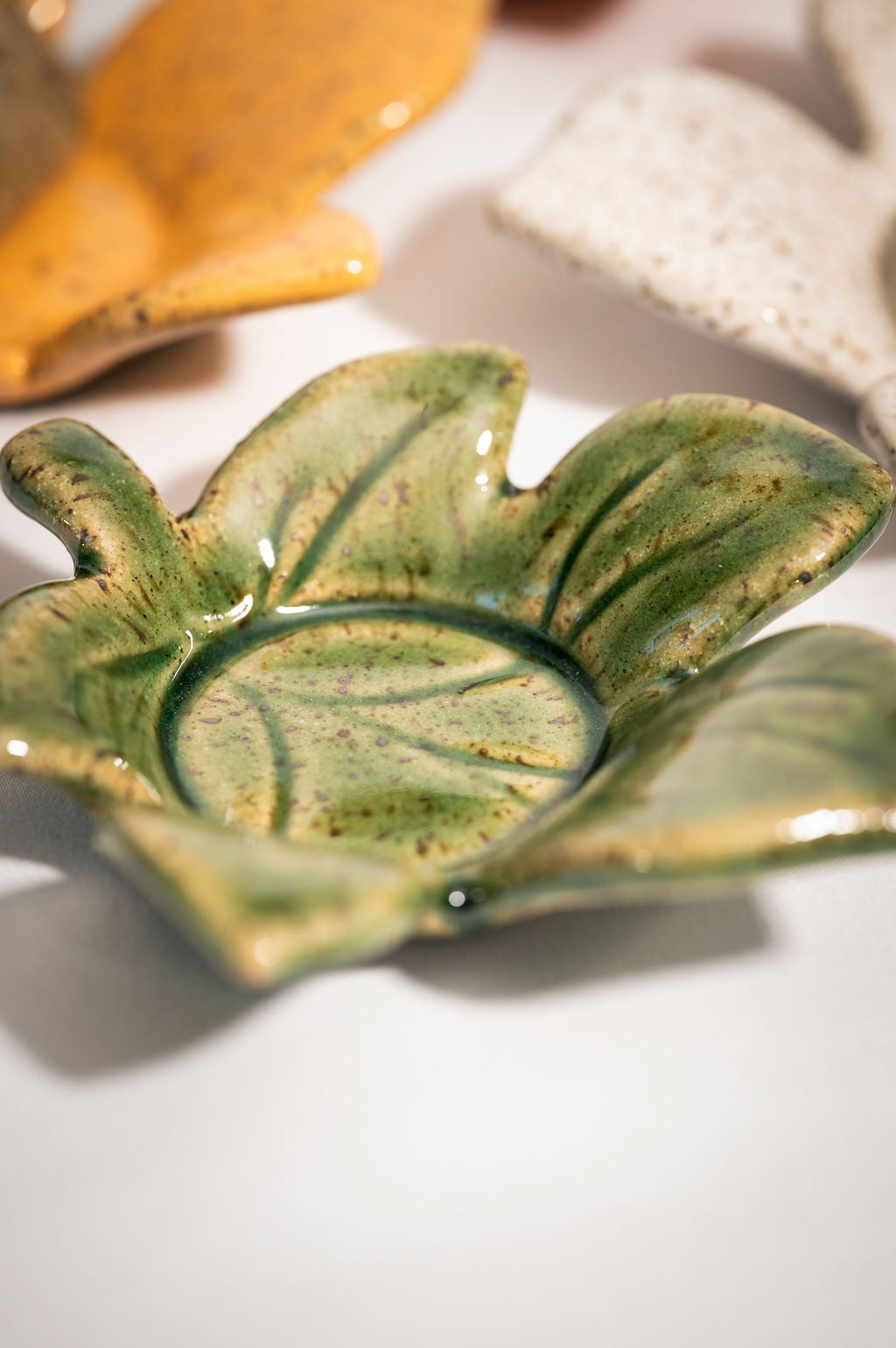 Small Ceramic Leaf Trinket Dish