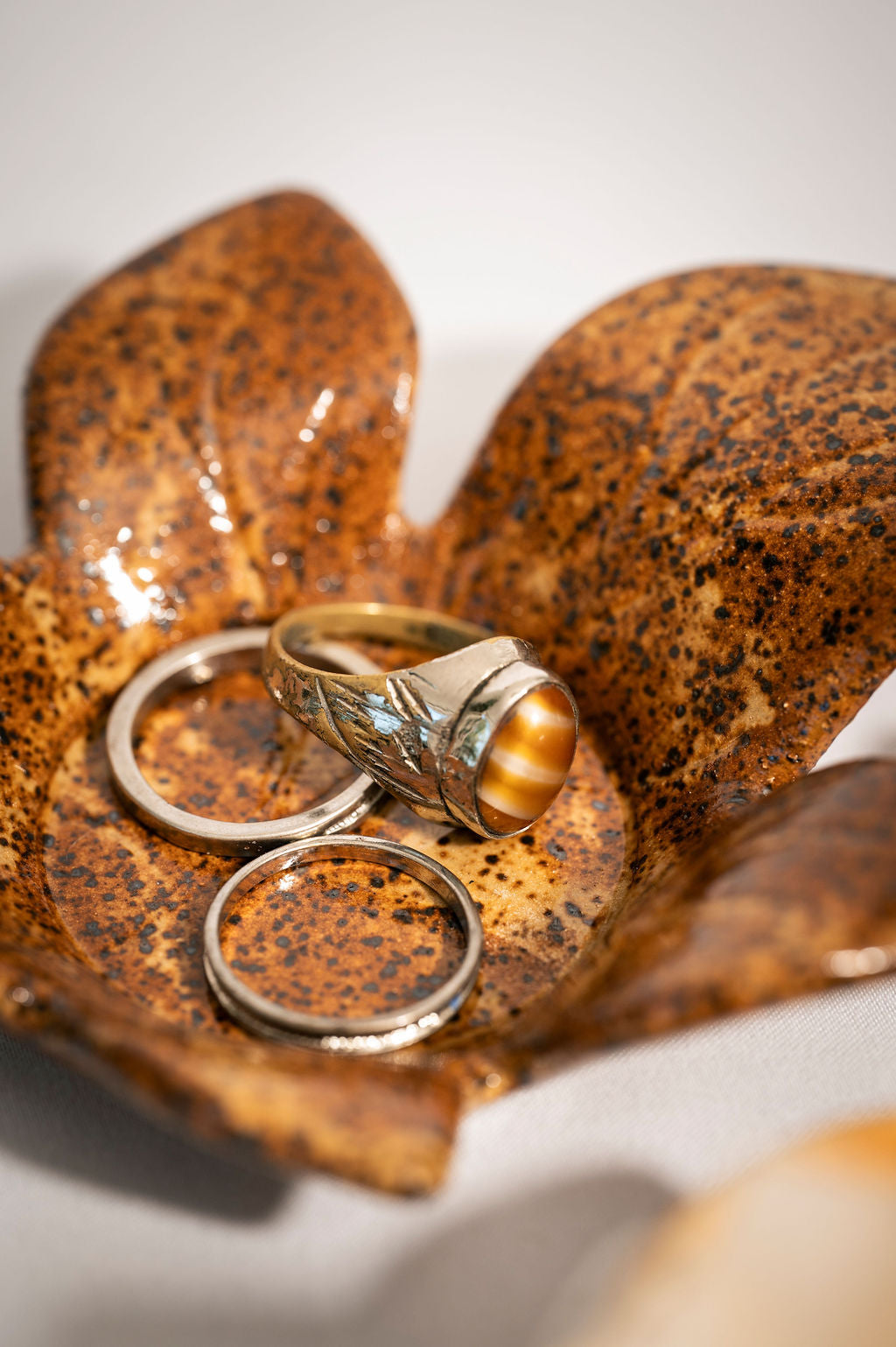 Small Ceramic Leaf Trinket Dish